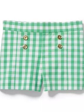 Janie and Jack Girls Green Gingham Shorts